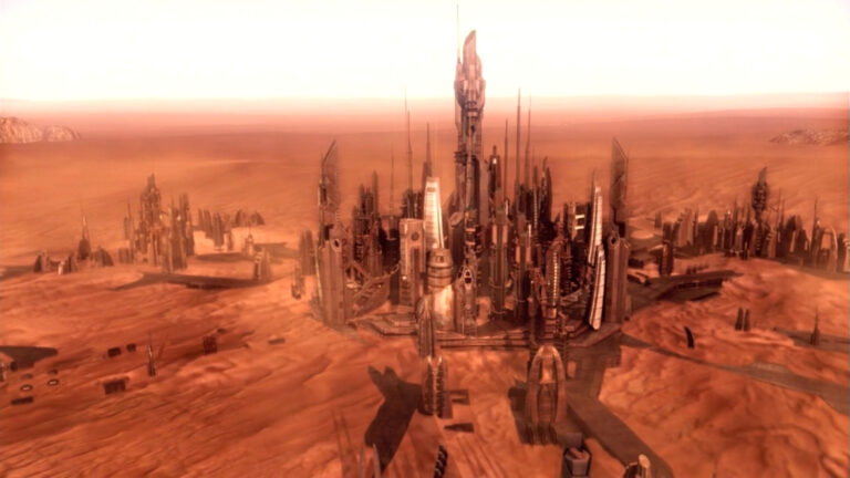 Atlantis in a desert in the distant future ("The Last Man")